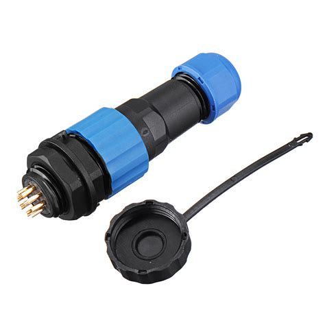 Sp16 Ip68 Waterproof Connector Male Plug And Female Socket 8 Pin Panel