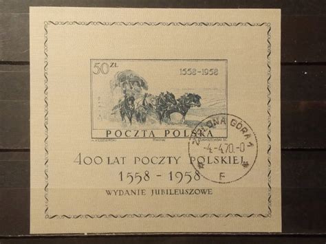 POLSKA Blok 21 1958 Stemplowany 400 Lat Poczty 12707430638