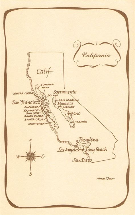 Vintage California Wine Country Map No 36 Etsy Vintage California