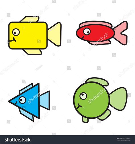 Colorful Fish Geometric Shapes Isolated On Stock Illustration 161574353