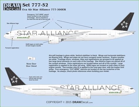 EVA Air Star Alliance 777 300ER DRAW Decal