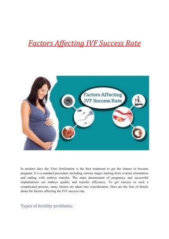 Factors Affecting IVF Success Rate