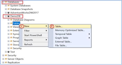 How To Create A Table Using Sql Server Management Studio