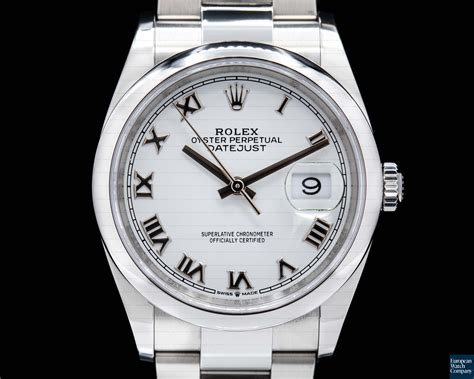 Rolex Datejust White Roman Dial Oyster Bracelet