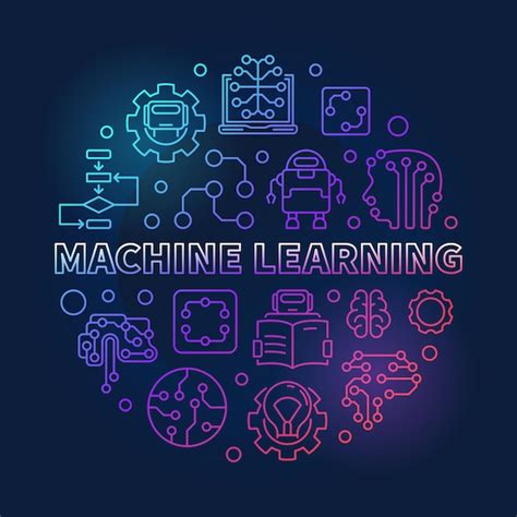 Premium Vector Machine Learning Round Vector Colored Outline Illustration