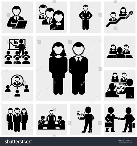 Business People Vector Icons Set On Gray - 226682116 : Shutterstock