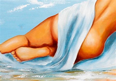 Foto Su Tela Atto Sulla Riva Del Mare Figura Di Una Donna Nuda Sulla