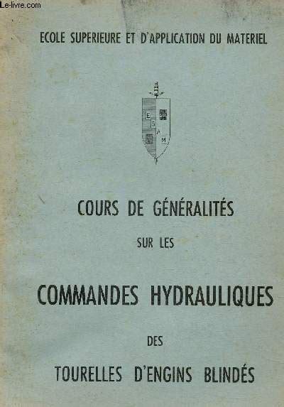 Cours de généralités sur les commandes hydrauliques des tourelles des