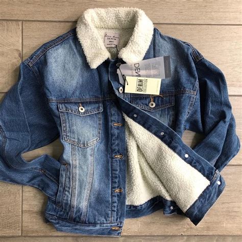 Chamarra De Mezclilla Con Borrega Jackets Fashion Denim