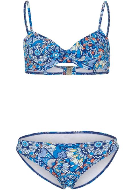 Femininer B Gel Bikini Mit Tollem Druck Blau Graphisch Cup D