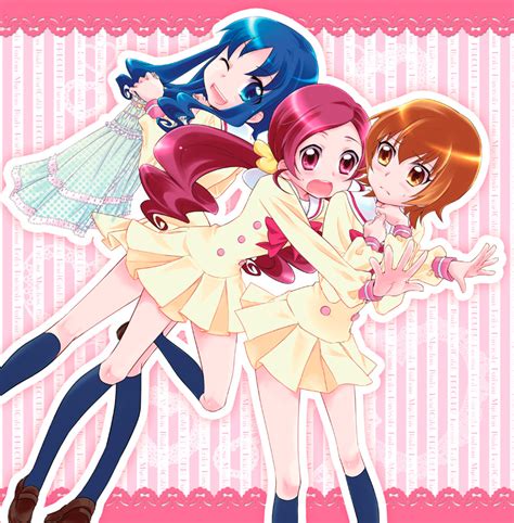 Safebooru Blue Eyes Blue Hair Brown Eyes Brown Hair Futari Wa Precure Hanasaki Tsubomi