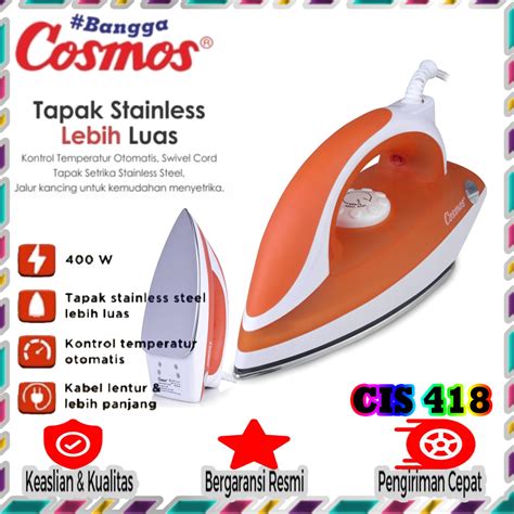 Cosmos Iron Electric Iron Cis Setrika Dengan Tapak Lebih Luas