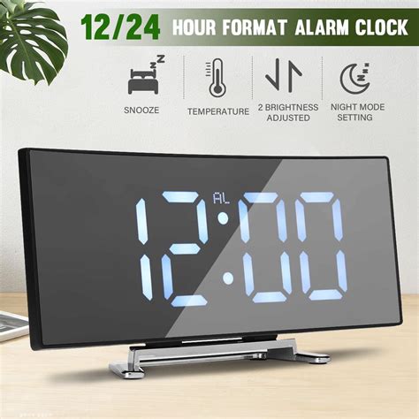 Buy Alarm Clock Led Mirror Display Digital Temperature Snooze Table Usb