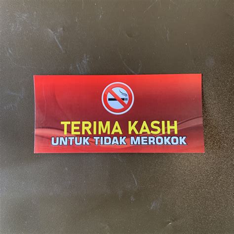 Jual Stiker Terima Kasih Untuk Tidak Merokok Stiker Dilarang Merokok