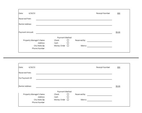 Excel Receipt Templates