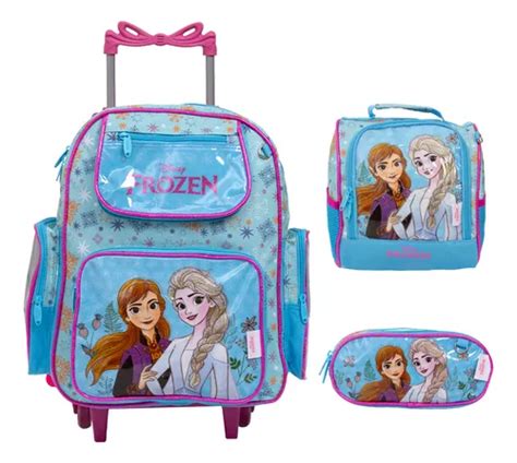 Kit Mochila Infantil Frozen Elsa Anna Rodinha Envio Imediato