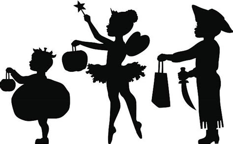 Trick Or Treat Silhouette Clip Art, Vector Images & Illustrations - iStock