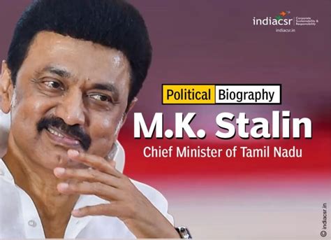 mk stalin chief minister  tamil nadu political biography