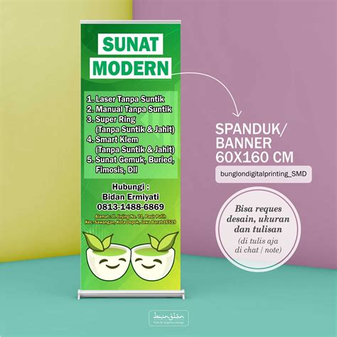 Jual Size 60x160 Cm Spanduk Banner Sunat Modern Shopee Indonesia