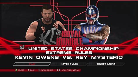 Wwe 2k14 Kevin Owens Vs Rey Mysterio Us Title Youtube