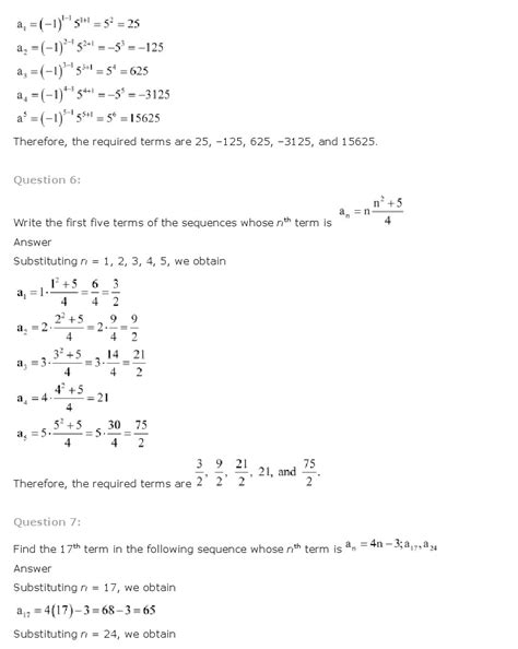 Ncert Solutions For Class Maths Chapter Sequences And Series