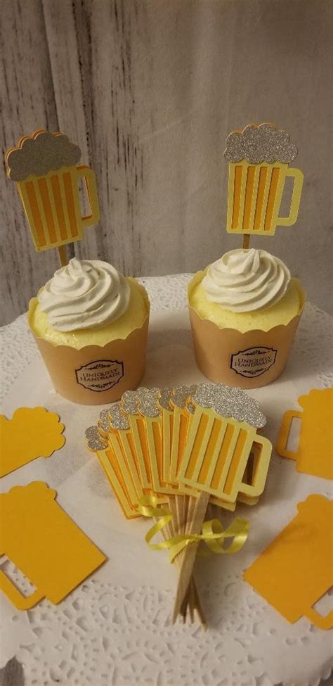 Beer Mug Cupcake Toppers Cheers To Beers St Birthday Th Etsy