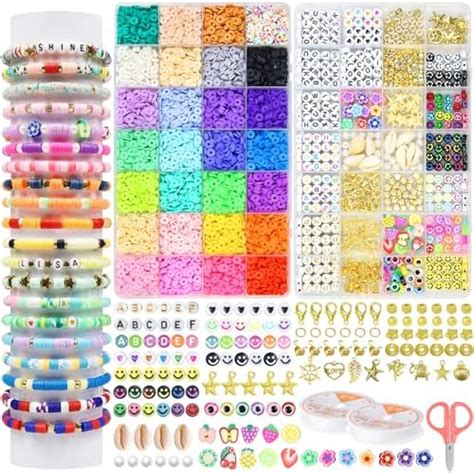 24couleurs 7206 Pièces Argile Perles Perles plates pour Bijoux