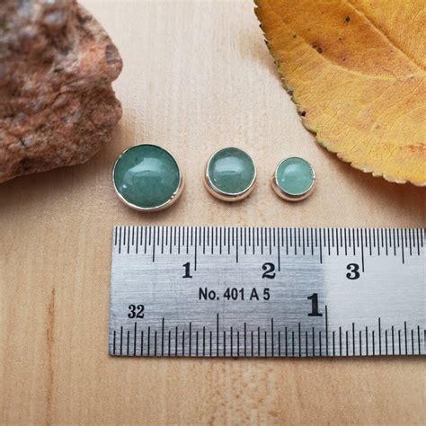 Socute Aventurine Stud Earrings Aventurine Post Earrings Size