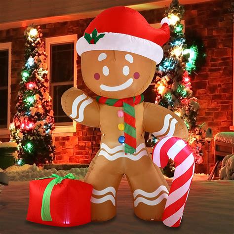 New 8 Ft Inflatable Gingerbread Man With Led Chx2162 Uncle Wieners