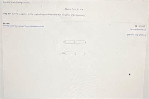 Solved Consider The Following Function H X X−5 2−4 Step 3