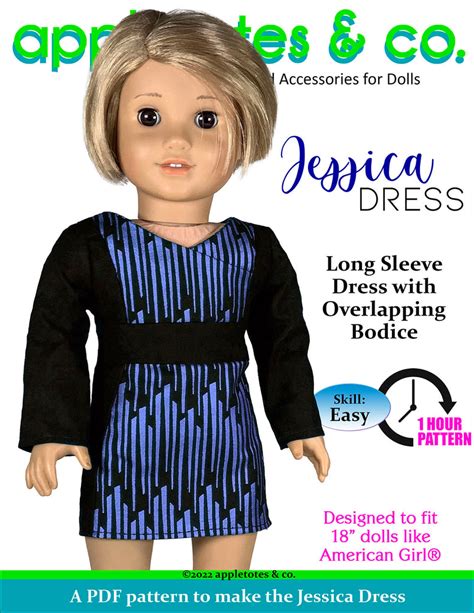 Jessica Dress 18 Inch Doll Sewing Pattern Appletotes And Co