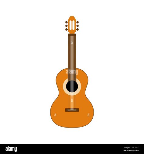 Isolated Spanish Classical Guitar Wooden String Instrument Vector