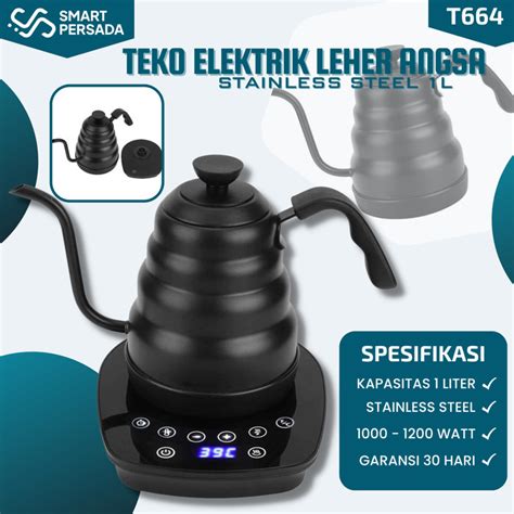 Promo Kettle Listrik Leher Angsa Teko Electric 1000Ml Gooseneck