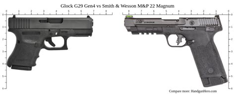 Glock G29 Gen4 Vs Smith Wesson M P 22 Magnum Size Comparison