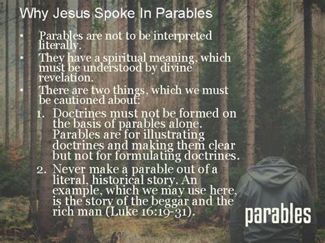 Why Jesus Spoke In Parables Matthew 13 10