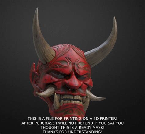 Japanische Hannya Maske Oni D Mon Maske Samurai Maske Stl Etsy Schweiz