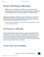 Analyzing Porter's Five Forces: A Look into Starbucks' | Course Hero