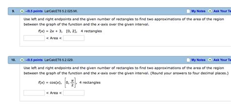 Solved Use Left And Right Endpoints And The Given Number Of Chegg