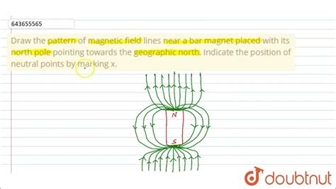 Draw The Pattern Of Magnetic Field Lines Near A Bar Magnet Placed With