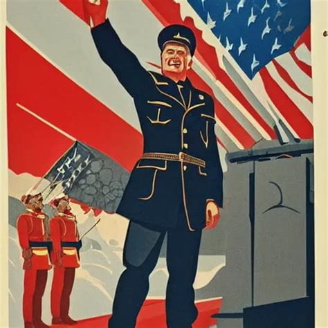 Communist Propaganda Poster Portraying Ronald Reagan Stable Diffusion