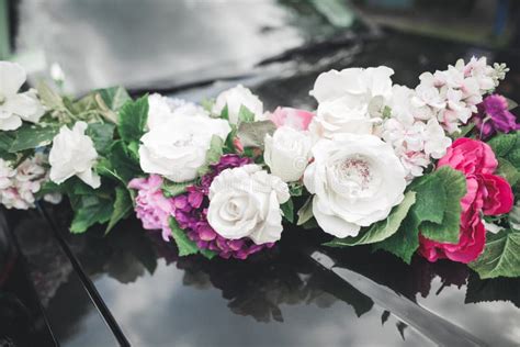 Wedding Car Decorated with Beautiful, Luxury Flowers Stock Image ...