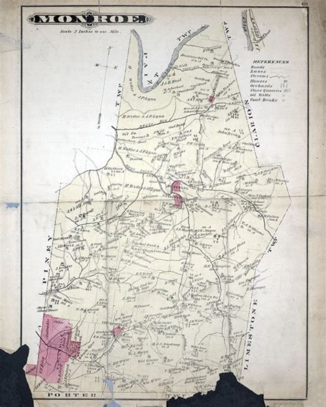 1877 Map of Monroe Township Clarion County Pennsylvania Oil Wells - Etsy