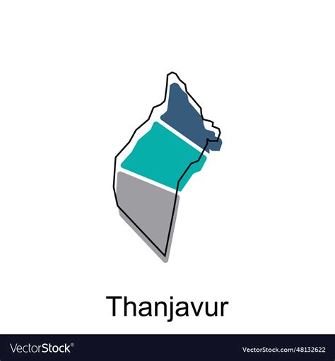 Map of thanjavur colorful geometric modern Vector Image