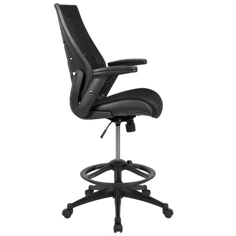 High Back Black Mesh Spine Back Ergonomic Drafting Chair With