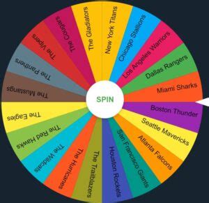 Team Picker Wheel Spin For Random Team Selection