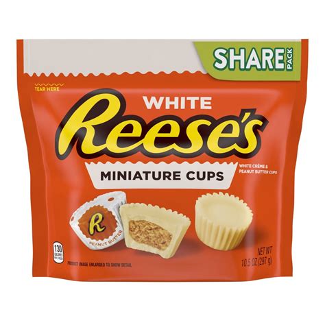 REESE'S, Miniatures White Creme Peanut Butter Cups Candy, Individually ...