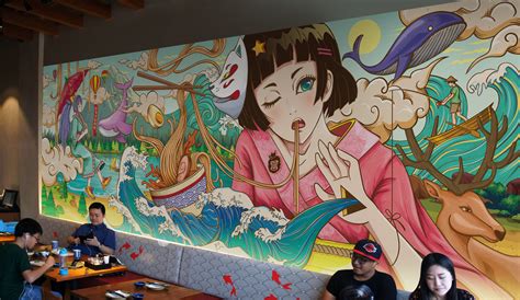 anime ramen mural  bubupanda behance