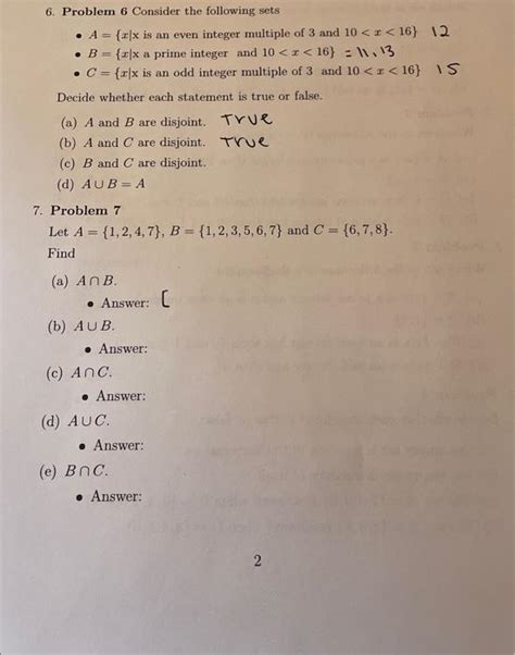 Solved 6 Problem 6 Consider The Following Sets A {x∣x Is