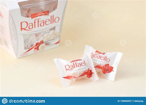 Raffaello Candies On Beige Background Raffaello Is A Spherical Coconut