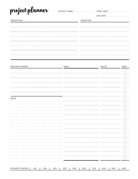 Free Printable Project Plan Outline Template